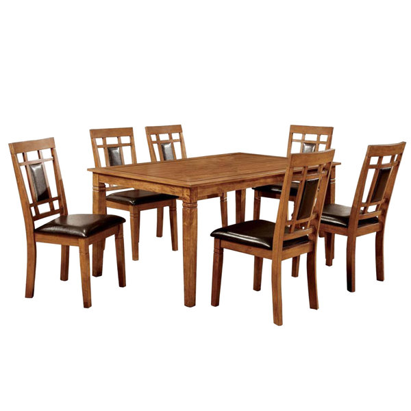 Charlton Home® Adamik 7 Piece Solid Wood Dining Set Wayfair Canada